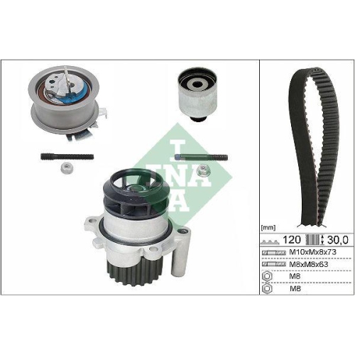 Wasserpumpe + Zahnriemensatz Schaeffler Ina 530 0201 30 f&uuml;r Audi Seat Skoda VW