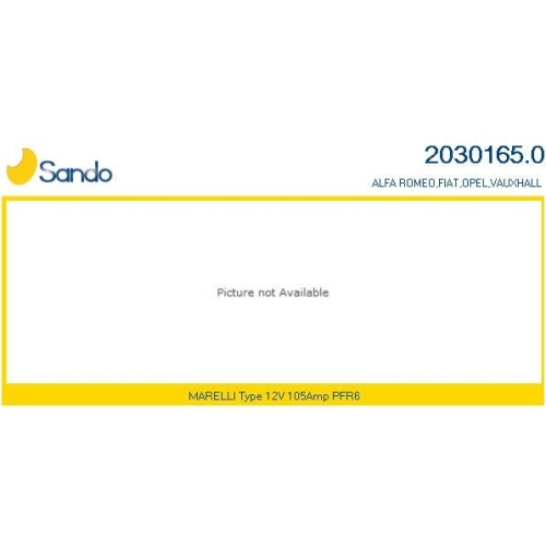Generator Sando 2030165.0 f&uuml;r Fiat Opel Vauxhall VW