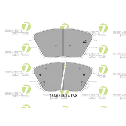 Bremsbelagsatz Scheibenbremse 7 Seven Parts SVP27530 f&uuml;r Kia Vorderachse
