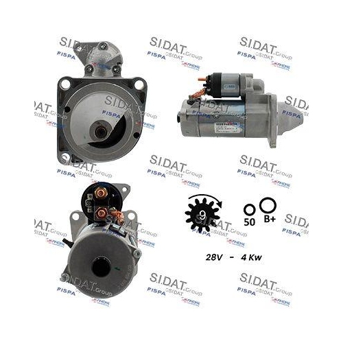 Starter Sidat S24BH0045 f&uuml;r Alfa Romeo Fiat Honda Iveco Lancia