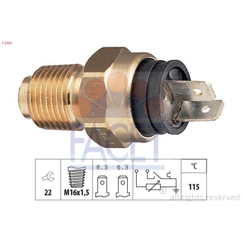 Sensor K&uuml;hlmitteltemperatur Facet 7.3500 Made In Italy - Oe Equivalent f&uuml;r Fiat