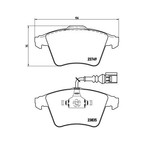 Bremsbelagsatz Scheibenbremse Brembo P85090 Prime Line f&uuml;r Audi Seat Skoda VW