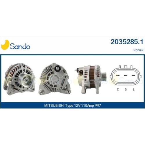 Generator Sando 2035285.1 f&uuml;r Mitsubishi Nissan