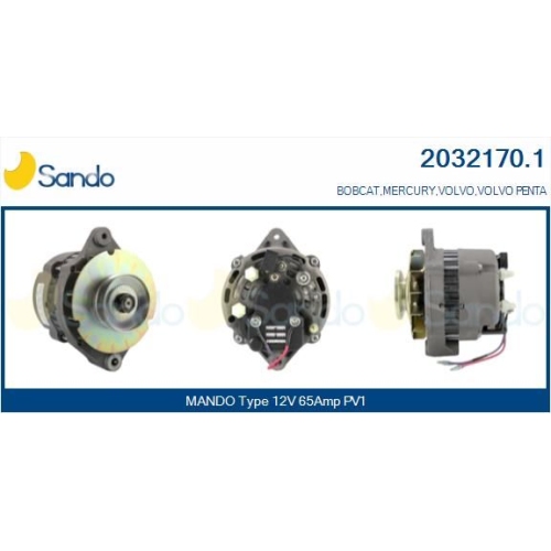 Generator Sando 2032170.1 f&uuml;r Volvo Mercury