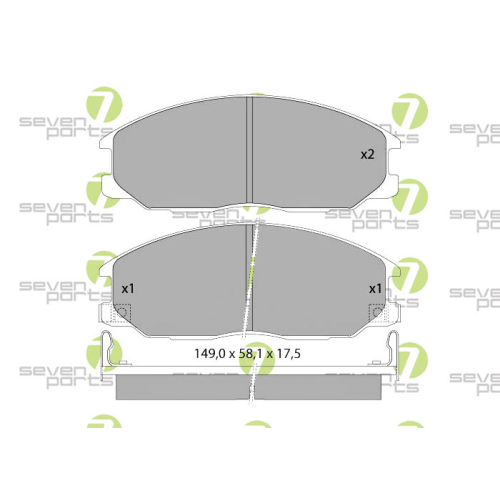 Bremsbelagsatz Scheibenbremse 7 Seven Parts SVP22241 f&uuml;r Hyundai Nissan