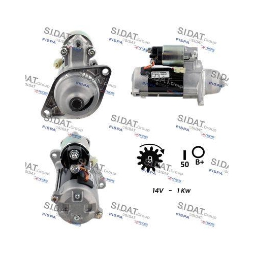 Starter Sidat S12DE0122 f&uuml;r Mitsubishi Cummins Kubota