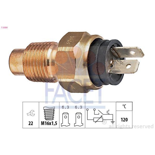 Sensor K&uuml;hlmitteltemperatur Facet 7.3509 Made In Italy - Oe Equivalent f&uuml;r Fiat