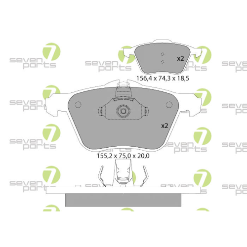Bremsbelagsatz Scheibenbremse 7 Seven Parts SVP27610 f&uuml;r Jaguar 1. Vorderachse