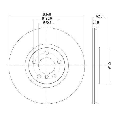 Bremsscheibe Hella 8DD 355 117-741 Pro f&uuml;r Bmw Vorderachse