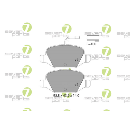 Bremsbelagsatz Scheibenbremse 7 Seven Parts SVP20511 f&uuml;r Abarth Alfa Romeo Fiat