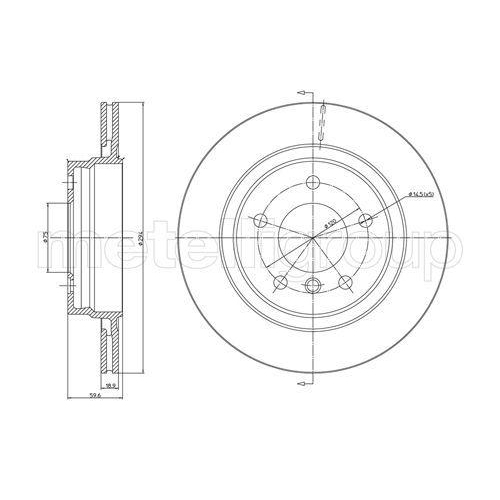 Bremsscheibe Metelli 23-0704C f&uuml;r Bmw Hinterachse