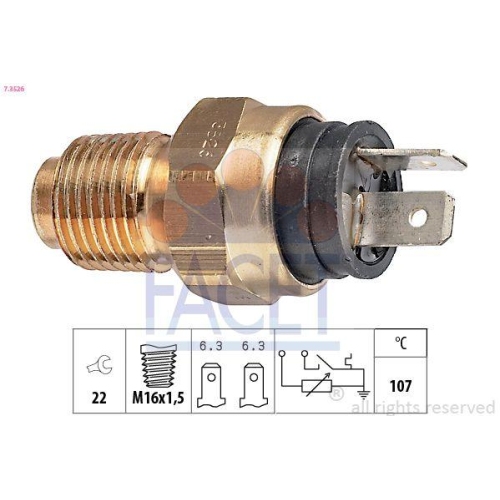 Sensor K&uuml;hlmitteltemperatur Facet 7.3526 Made In Italy - Oe Equivalent f&uuml;r Fiat