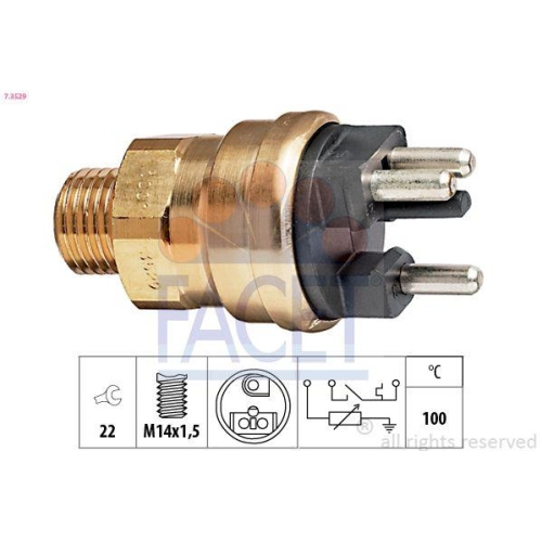 Sensor Coolant Temperature Facet 7.3529 Made In Italy - Oe Equivalent for