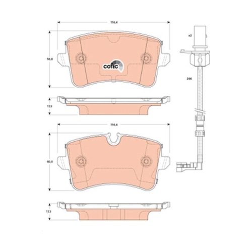 Bremsbelagsatz Scheibenbremse Trw GDB1867 Cotec f&uuml;r Audi Hinterachse
