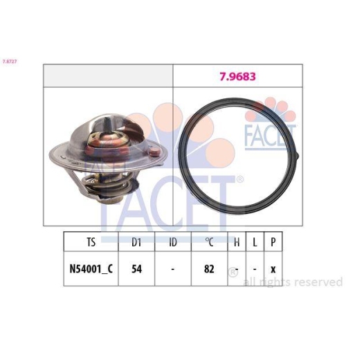 Thermostat K&uuml;hlmittel Facet 7.8727 Made In Italy - Oe Equivalent f&uuml;r Nissan Kia