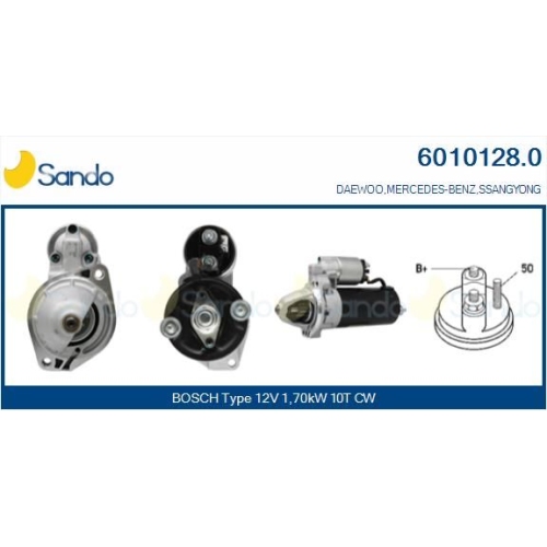 Starter Sando 6010128.0 f&uuml;r Mercedes Benz Mercedes Benz Mercedes Benz Ssangyong