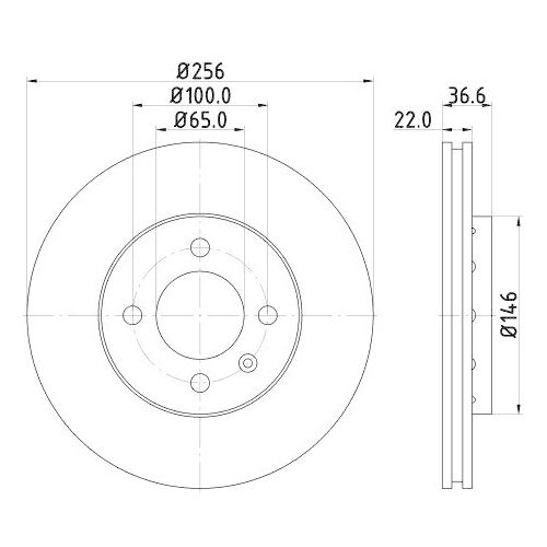 Bremsscheibe Hella 8DD 355 118-261 Pro f&uuml;r Audi Seat Skoda VW Vorderachse