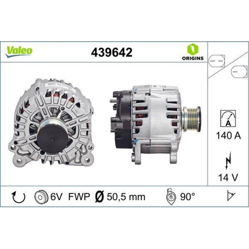 Generator Valeo 439642 Valeo Origins New Oe Technologie f&uuml;r Audi VW
