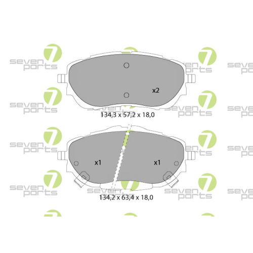 Bremsbelagsatz Scheibenbremse 7 Seven Parts SVP27740 f&uuml;r Lexus Toyota