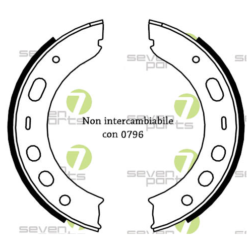 Brake Shoe Set Parking Brake 7 Seven Parts SVG10985 for