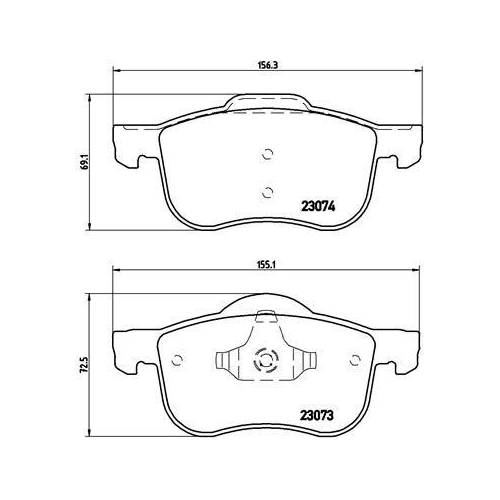 Bremsbelagsatz Scheibenbremse Brembo P86016 Prime Line f&uuml;r Volvo Vorderachse