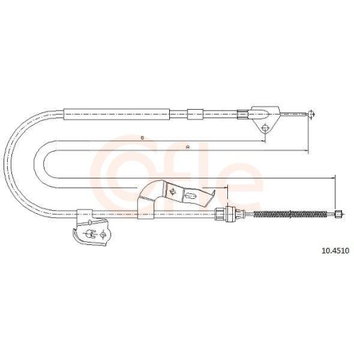 Seilzug Feststellbremse Cofle 10.4510 für Citroën Peugeot Toyota Hinten Rechts