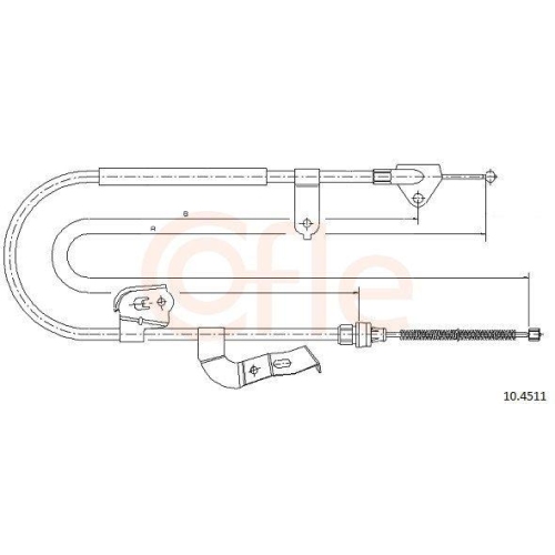 Seilzug Feststellbremse Cofle 10.4511 für Citroën Peugeot Toyota Hinten Links