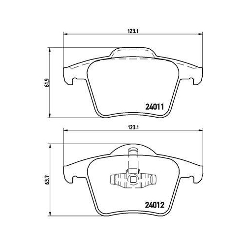 Bremsbelagsatz Scheibenbremse Brembo P86019 Prime Line f&uuml;r Volvo Hinterachse