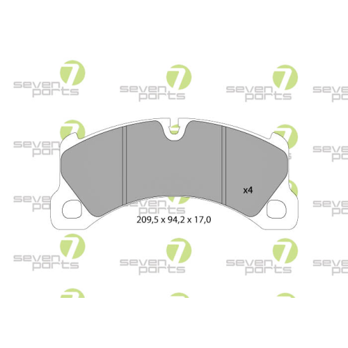 Bremsbelagsatz Scheibenbremse 7 Seven Parts SVP27790 f&uuml;r Porsche 1. Vorderachse