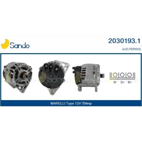 Generator Sando 2030193.1 f&uuml;r Perkins Jcb Caterpillar