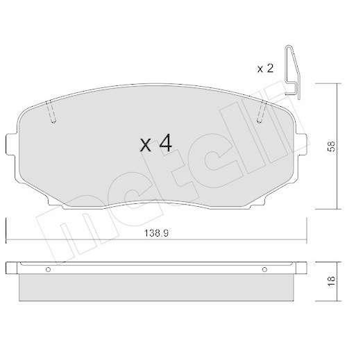 Bremsbelagsatz Scheibenbremse Metelli 22-0872-0 f&uuml;r Mazda Vorderachse