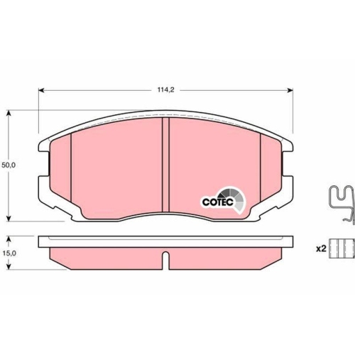 Bremsbelagsatz Scheibenbremse Trw GDB3214 Cotec f&uuml;r Toyota Daihatsu Nissan