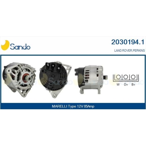 Generator Sando 2030194.1 f&uuml;r Fiat Rover Perkins Jcb