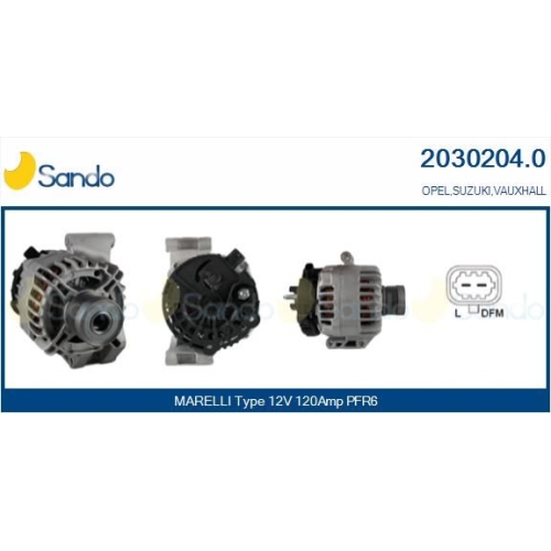 Generator Sando 2030204.0 f&uuml;r Opel