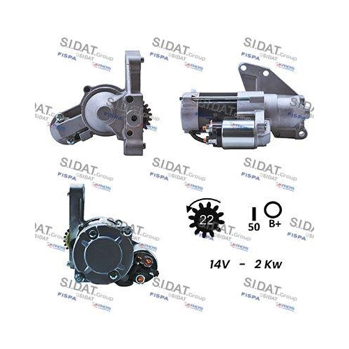 Starter Sidat S12MH0110A2 f&uuml;r Alfa Romeo Chrysler Fiat Lancia Mitsubishi