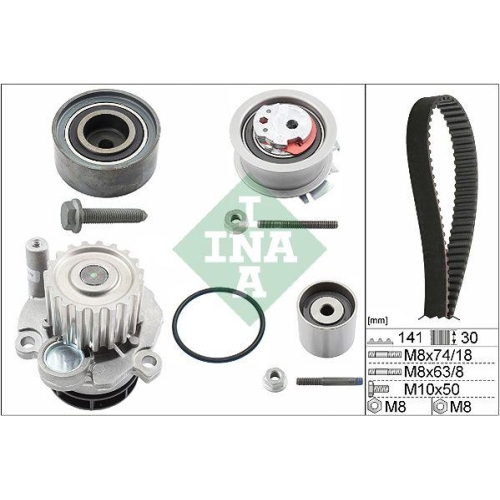 Wasserpumpe + Zahnriemensatz Schaeffler Ina 530 0405 30 f&uuml;r Audi Chrysler Dodge