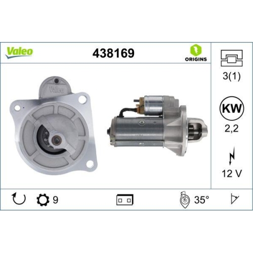 Starter Valeo 438169 Valeo Origins - New O.e. Technologie f&uuml;r Fiat Iveco