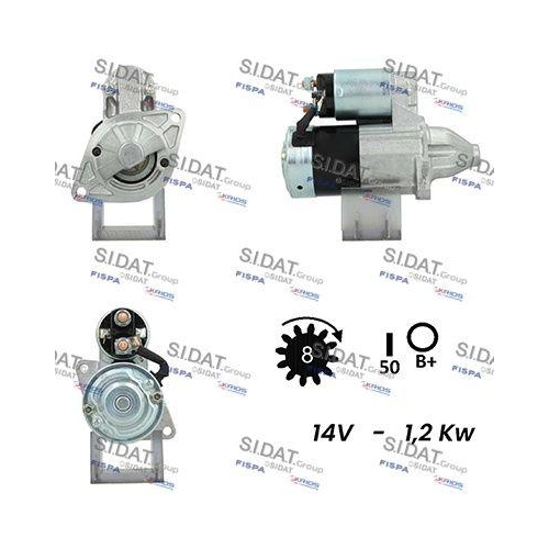 Starter Sidat S12MH0157A2 f&uuml;r Mitsubishi Kubota