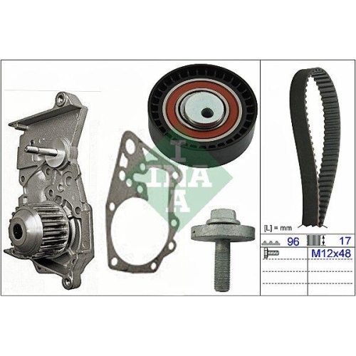 Wasserpumpe + Zahnriemensatz Schaeffler Ina 530 0604 30 f&uuml;r Nissan Renault Dacia
