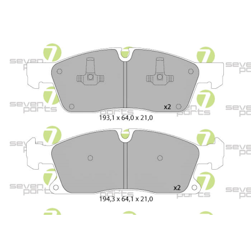 Bremsbelagsatz Scheibenbremse 7 Seven Parts SVP27840 f&uuml;r Mercedes Benz