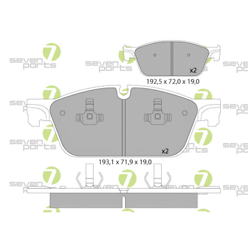 Bremsbelagsatz Scheibenbremse 7 Seven Parts SVP27850 f&uuml;r Mercedes Benz