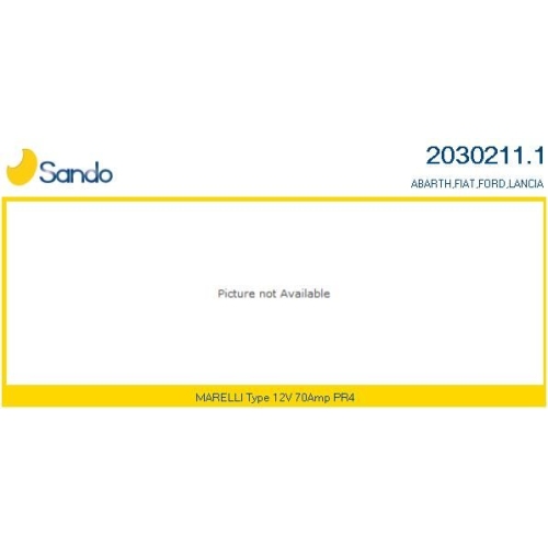 Alternateur Sando 2030211.1 pour Alfa Romeo Fiat Ford