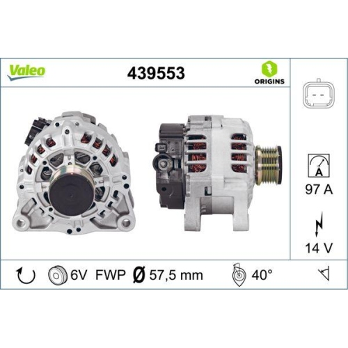 Alternator Valeo 439553 Valeo Origins New Oe Technology for Citroën Fiat Peugeot