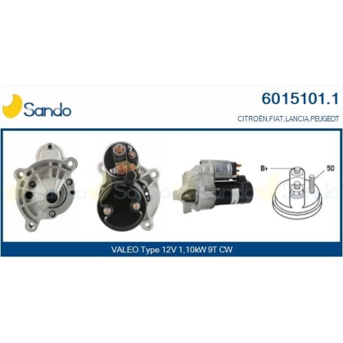Starter Sando 6015101.1 für Fiat Lancia Citroën/peugeot