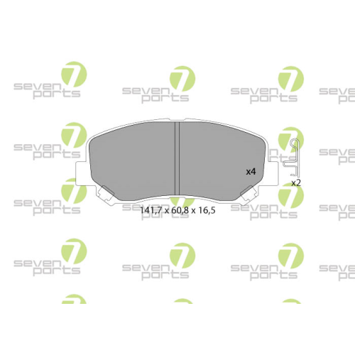 Bremsbelagsatz Scheibenbremse 7 Seven Parts SVP27870 f&uuml;r Mazda 1. Vorderachse