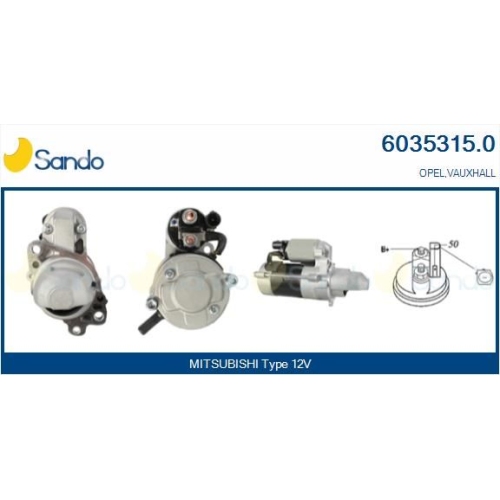 Starter Sando 6035315.0 f&uuml;r Mitsubishi Opel General Motors