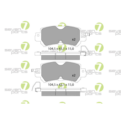 Bremsbelagsatz Scheibenbremse 7 Seven Parts SVP27880 f&uuml;r Mazda 1. Hinterachse
