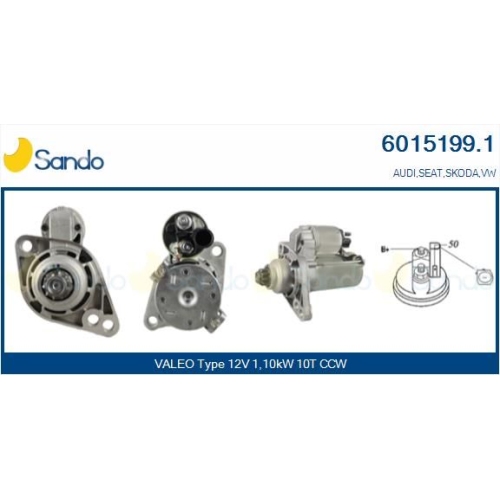 Starter Sando 6015199.1 f&uuml;r Seat Skoda VW Vag