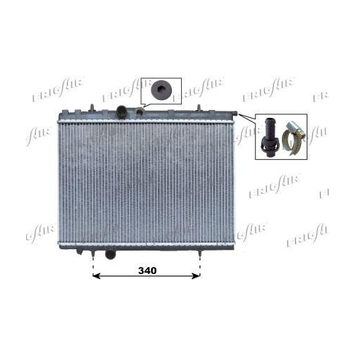 Kühler Motorkühlung Frigair 0108.3072 für Citroën/peugeot