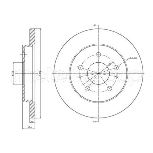 Bremsscheibe Metelli 23-0841 f&uuml;r Daihatsu Vorderachse
